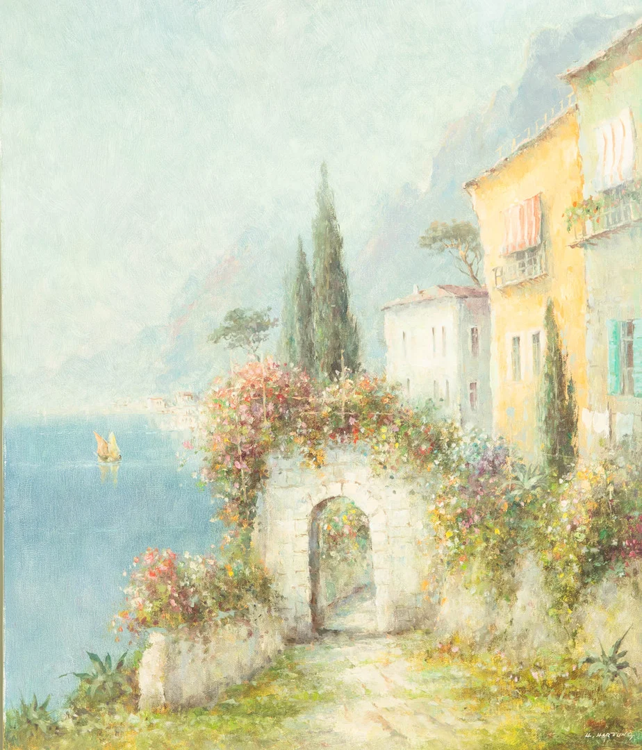HORST HARTUNG (1921-?). Blick auf den Comer See. — Paintings — Stockholms Auktionsverk Hamburg