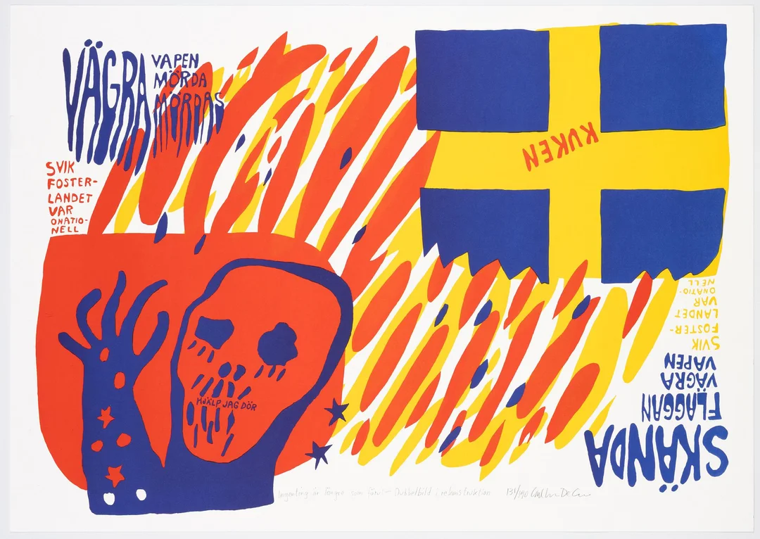Carl Johan De Geer, "Ingenting är längre som förut - Dubbelbild i rekonstruktion". — Konst/Grafik — Bukowskis