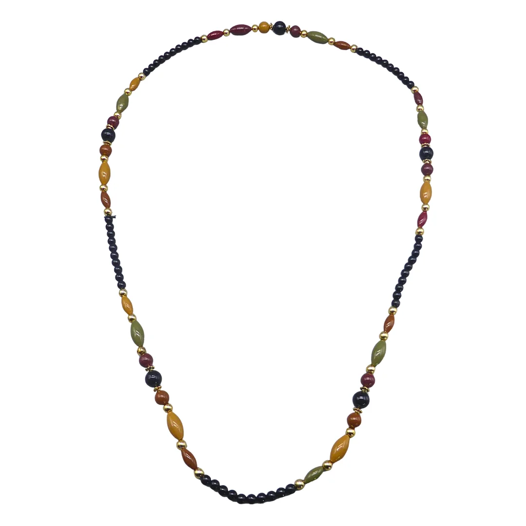 PERLEN-ENDLOSKETTE MIT VERSCHIEDENEN FARBEN. — Necklace — Auktionshaus Stuber's Hammerschlag