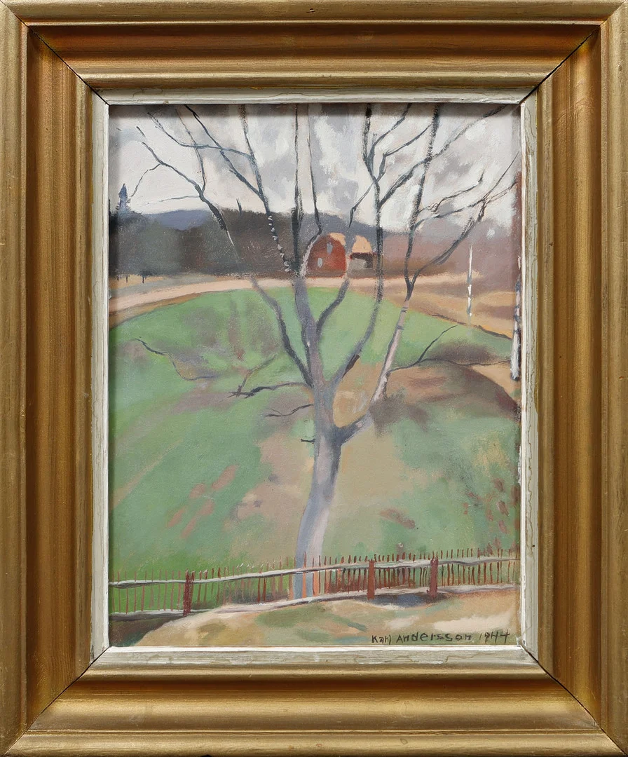 KARL ANDERSSON. "Tidig vår", olja på pannå, signerad och daterad 1944. — Paintings — Göteborgs Auktionsverk