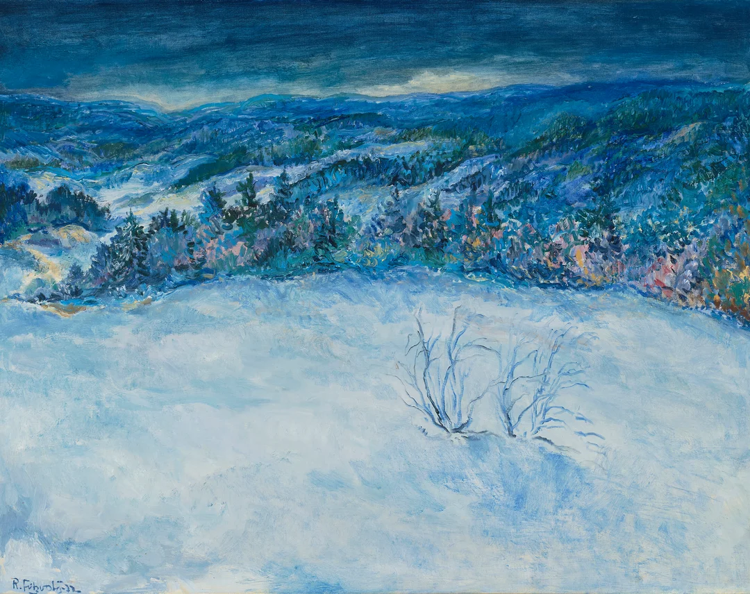 Fritzvold, Reidar — "En gyllen vintermorgen" 1977 — Kunst/Maleri — Blomqvist