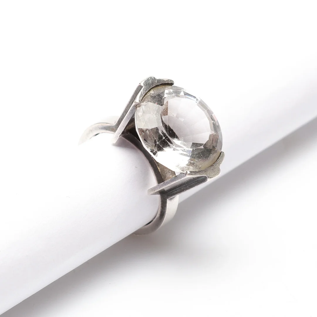 WIWEN NILSSON. Ring, Sterling silver, Lund, 1961, Bergskristall. — Rings — Gomér & Andersson Linköping