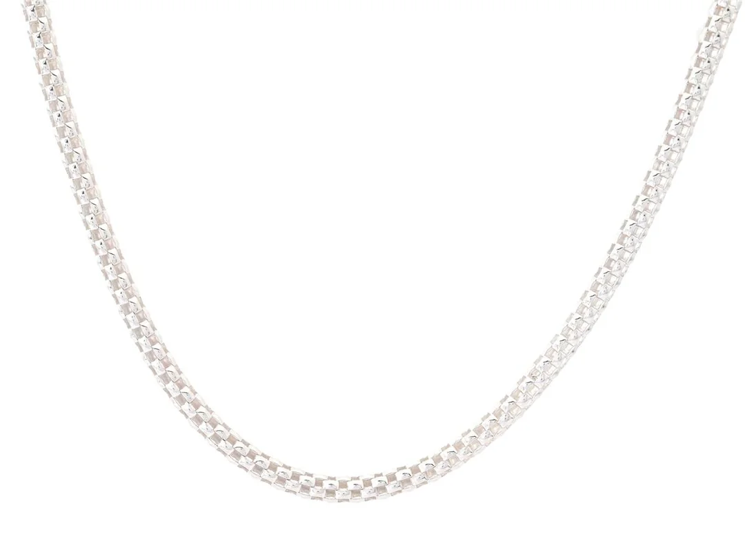 COLLIER, sterlingsilver, fantasilänk, längd 43 cm, vikt ca 11,2 g. — Smycken/Collier — Kaplans