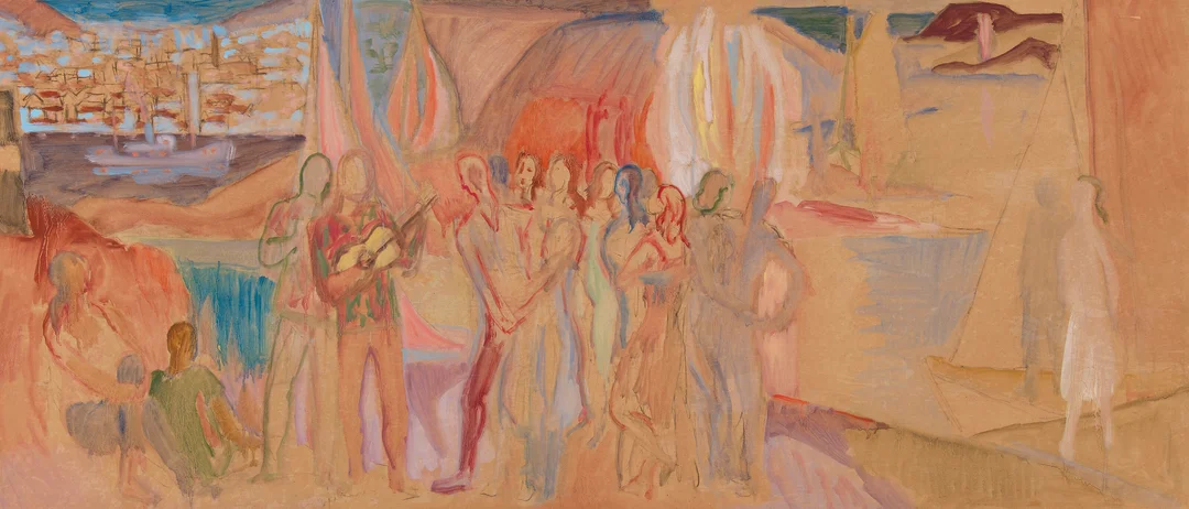 Høgberg, Karl — "Sommernatt (utkast)" 1958-60 — Kunst/Øvrig billedkunst — Blomqvist