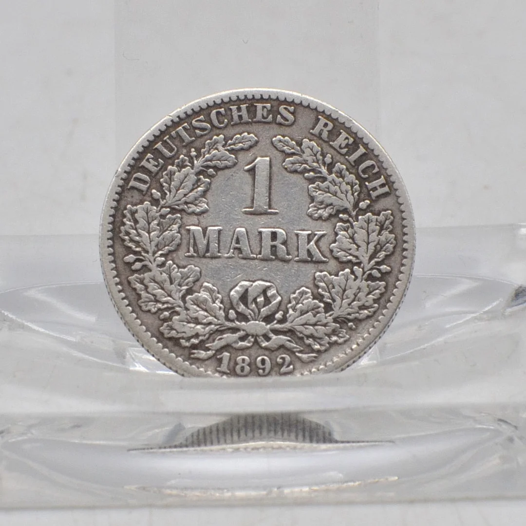 DEUTSCHES REICH, 1 MARK MÜNZE, GROSSER ADLER, AUS 1892 - F, ANTIKE KURSMÜNZE AUS SILBER. — Coins & Banknotes — Kunst- und Auktionshaus Kleinhenz