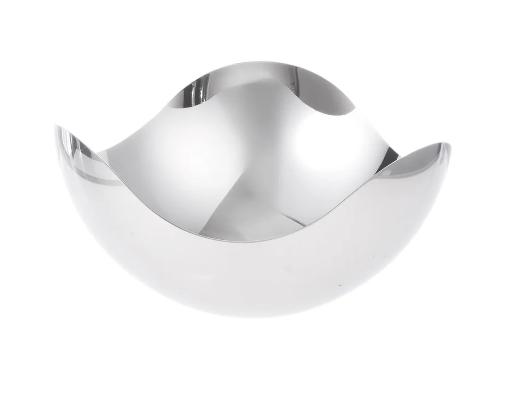 GEORG JENSEN, skål, rostfritt stål, Bloom Collection, modell "Petite", diameter 16 cm, originalkartong. — Kuriosa/Övrigt — Kaplans