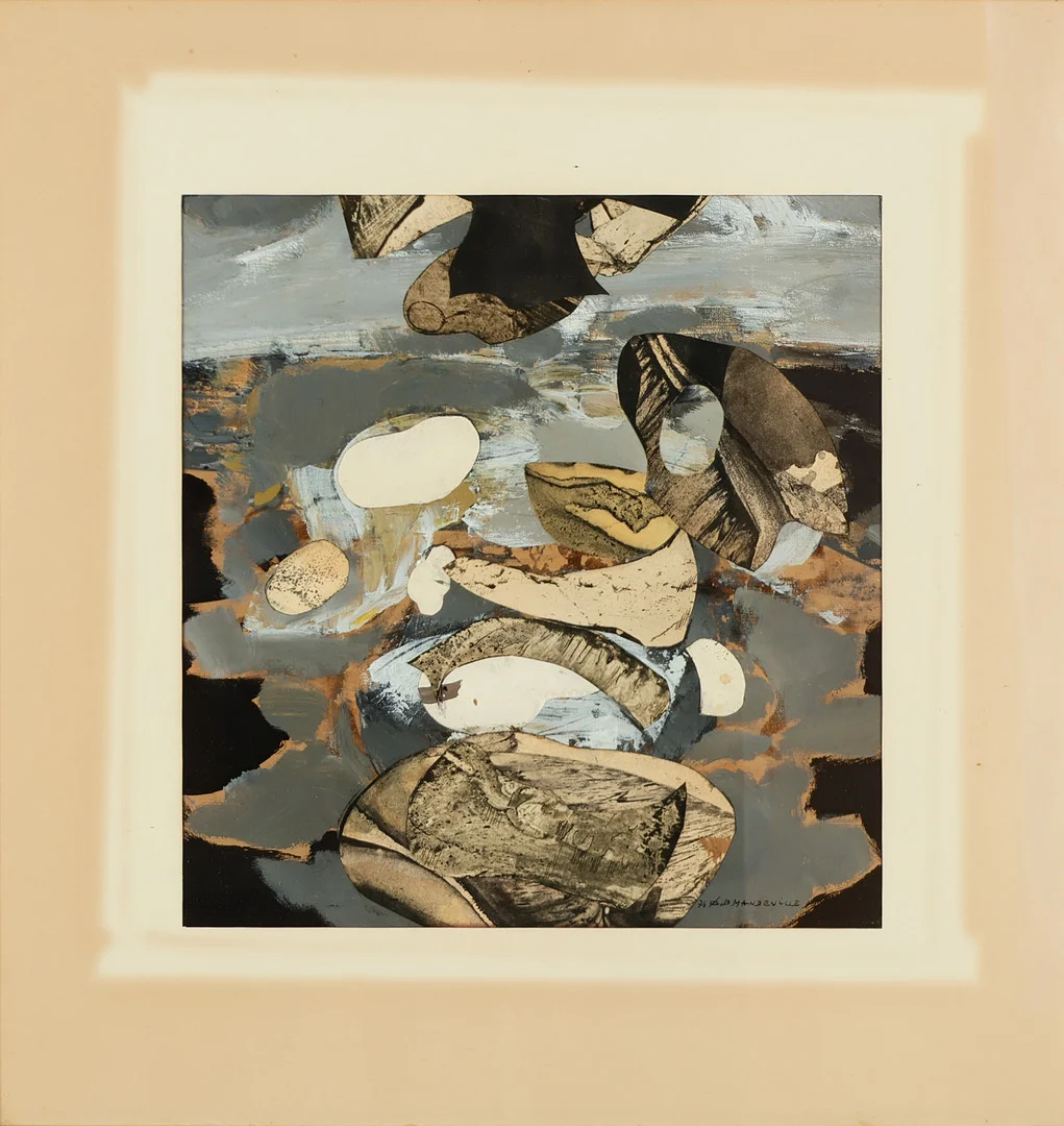 BERNARD MANDEVILLE (1921-2000). Collage 'Les Foraim Travesté', mixed media, signeret og dateret 1976. — Other — Palsgaard Kunstauktioner