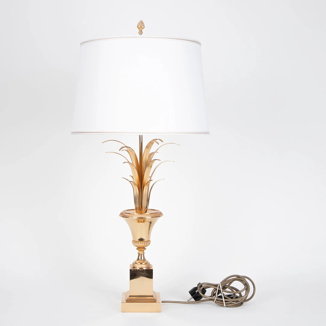 Tischlampe in Palmen Form, Messing, goldfarbig, 1980er-1990er Jahre. — Table Lamps — Stockholms Auktionsverk Hamburg
