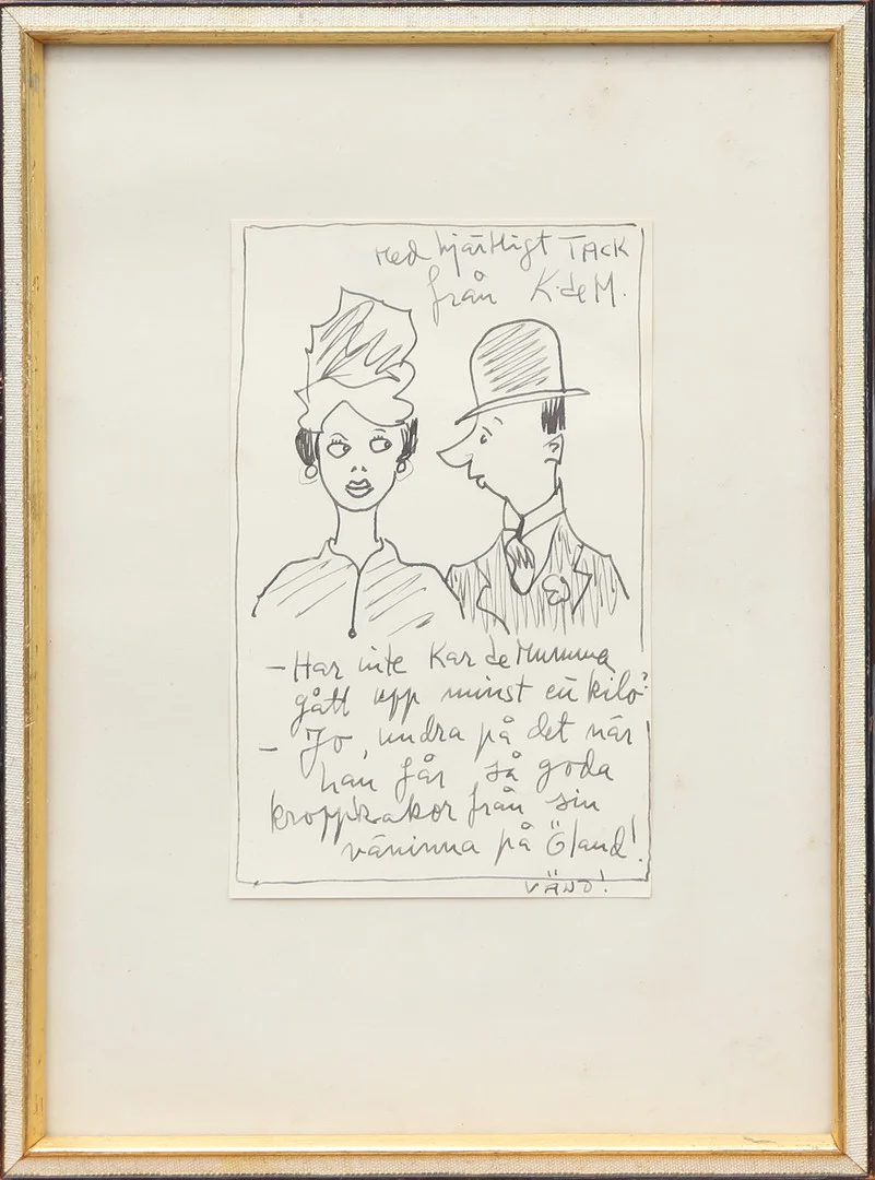 KAR DE MUMMA. TECKNING, signerad. — Drawings — Kalmar Auktionsverk