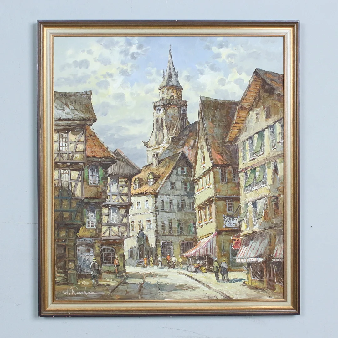 AUGUST ALEXANDER WENDEHALS (1934-2003). Öl auf Leinwand, '' Weißen Turm in Rothenburg ob der Tauber ''. — Paintings — Stockholms Auktionsverk Düsseldorf/Neuss