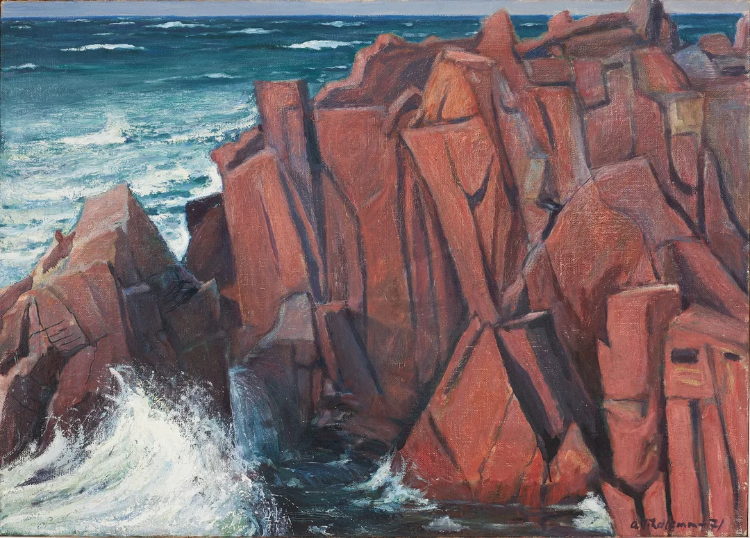 ARNO VIHALEMM (ESTLAND 1911-1990). "Klippornas afton". — Paintings — Stockholms Auktionsverk Sickla