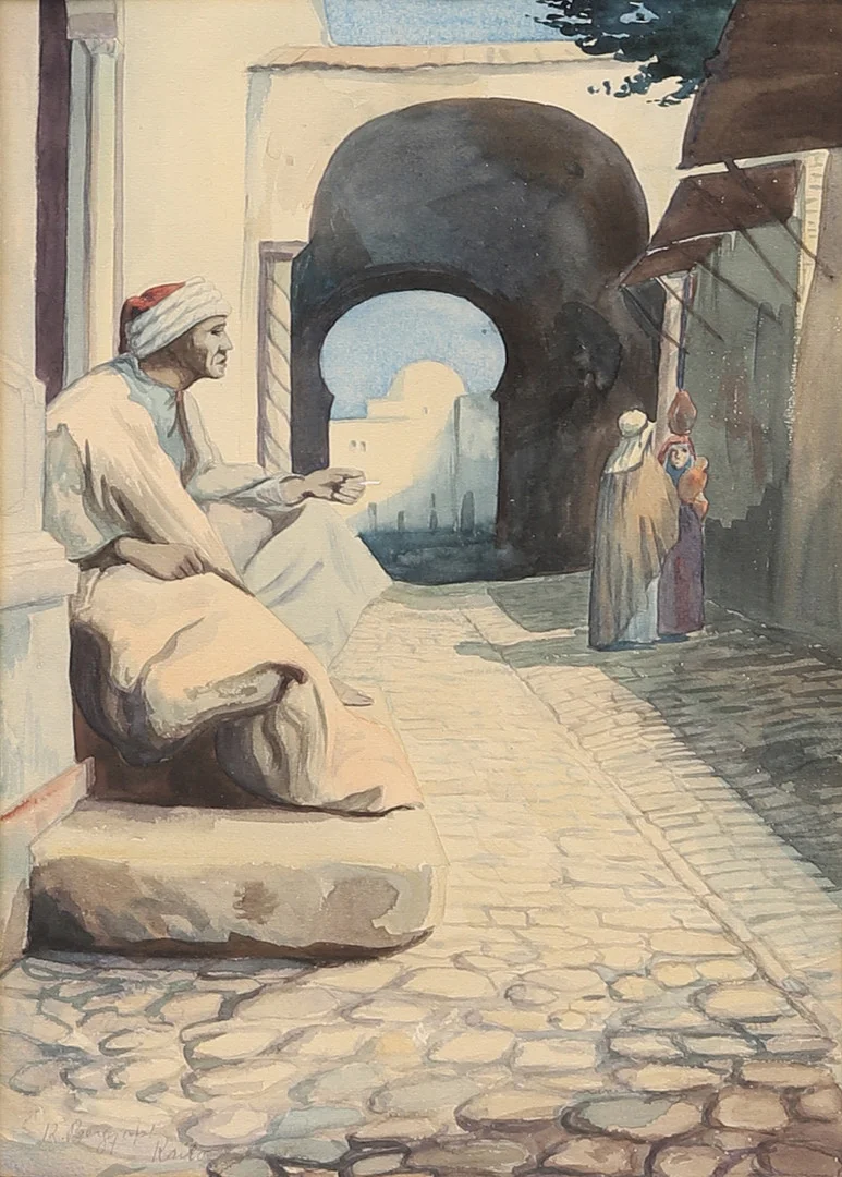 KARL HJALMAR BERGQVIST. "KAIRO", akvarell, signerad. — Paintings — Crafoord Auktioner Malmö