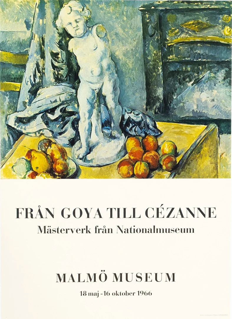 UTSTÄLLNINGSAFFISCH. "Från Goya till Cézanne - Mästerverk från Nationalmuseum", Malmö Museum, 1966. — Engravings & Prints — Karljohan Auktioner