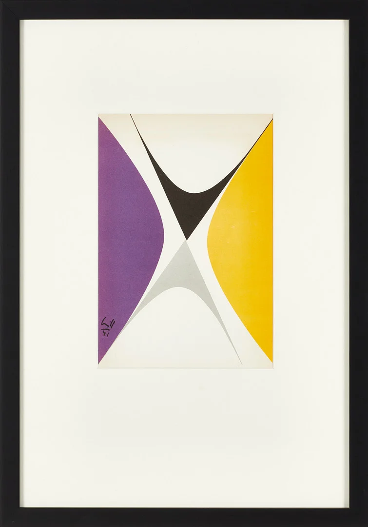 MAX BILL, (Schweiz, 1908-1994), efter, Komposition, 1956, signerad i plåten, färgtryck. — Engravings & Prints — Crafoord Auktioner Stockholm