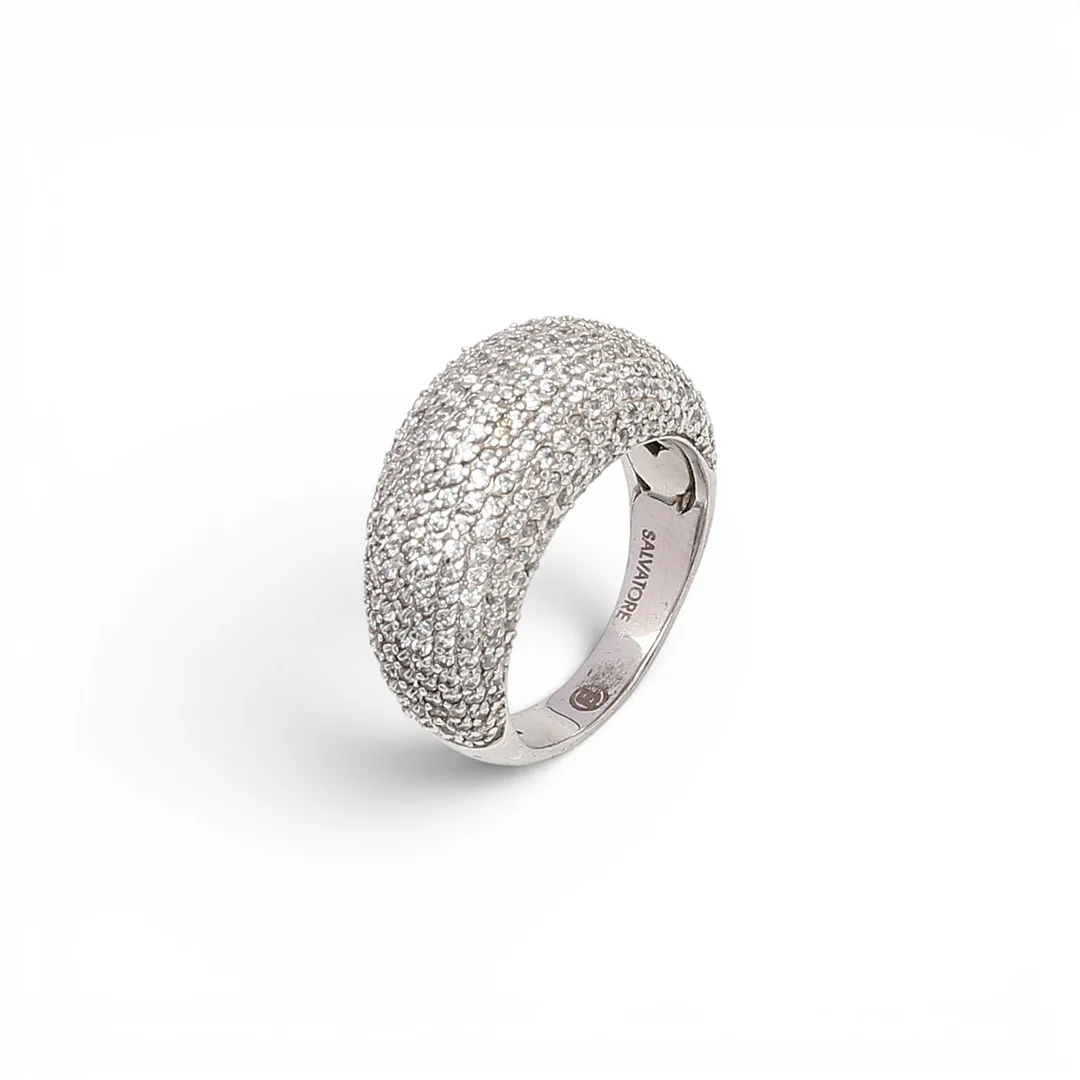 Bombée ring with zircons pavé. — Rings — Balclis