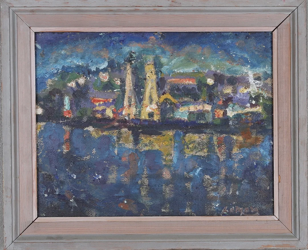 JOSEF EMIL LÉMON. olja på pannå, signerad. — Paintings — Gomér & Andersson Norrköping