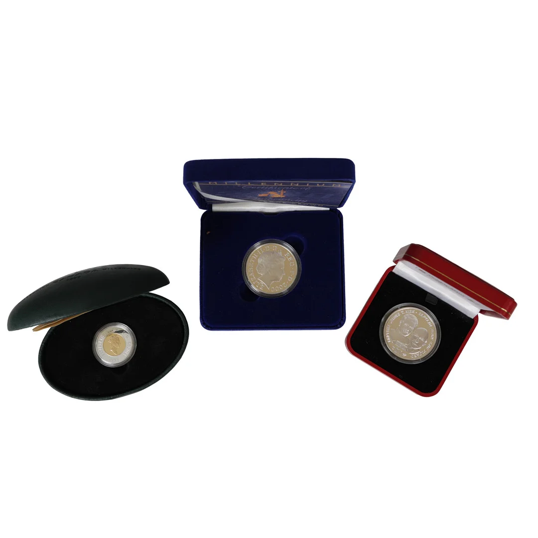 THREE SILVER PROOF COINS (3). — Coins & Banknotes — Bishop & Miller