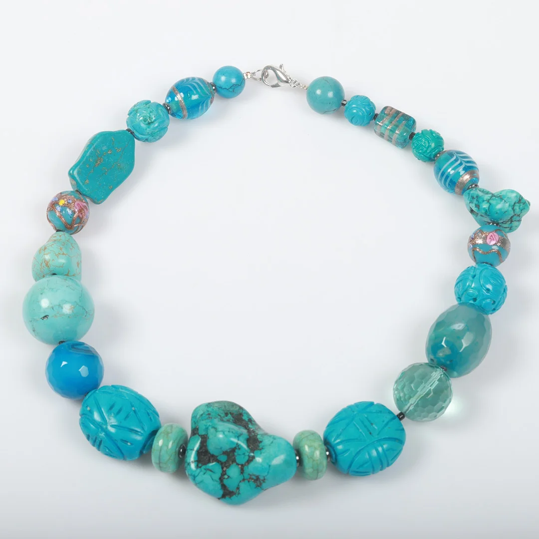 COLLIER, torkos och Muranoglas. — Necklace — Helsingborgs Auktionskammare