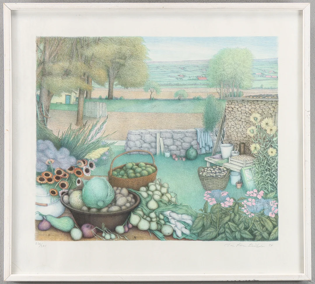 IRIS LÖVIN LINDHOLM. Skördefest. — Engravings & Prints — Karlstad Hammarö Auktionsverk