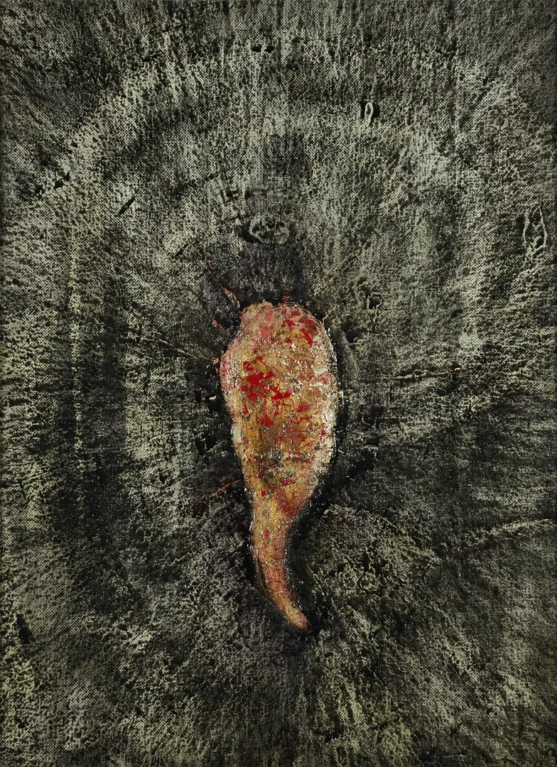 AMADEU PALLARÈS-LLEÓ (1917-2002). "Plata" (silver), signerad och daterad 83, bandteknik med olja på pannå. — Paintings — Crafoord Auktioner Stockholm