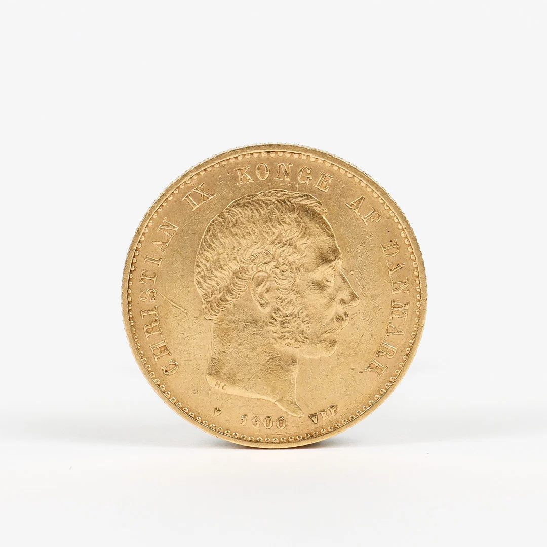 GULDMYNT, 20 kr, Christian IX, Danmark, 1900. — Coins & Banknotes — Karlstad Hammarö Auktionsverk