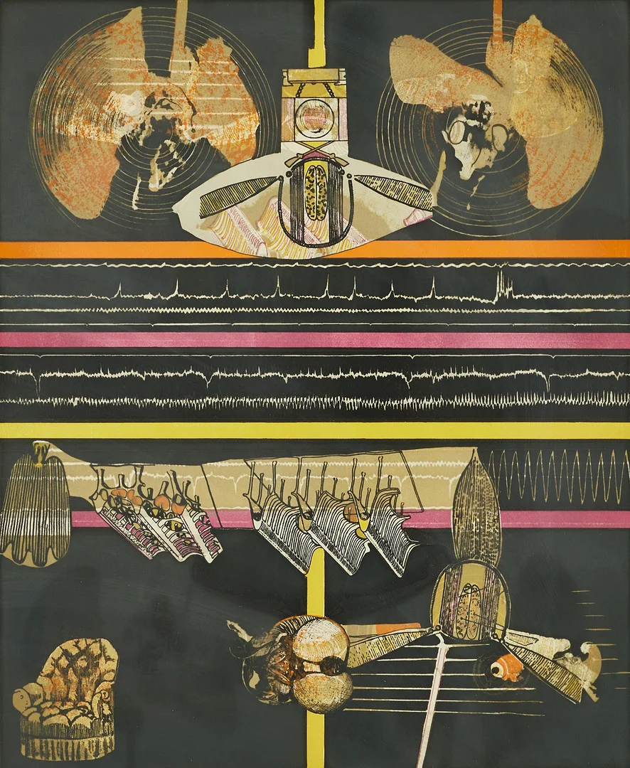 ENDRE NEMES. Komposition, signerad och daterad 1971, 124/150, färglitografi. — Engravings & Prints — Crafoord Auktioner Stockholm