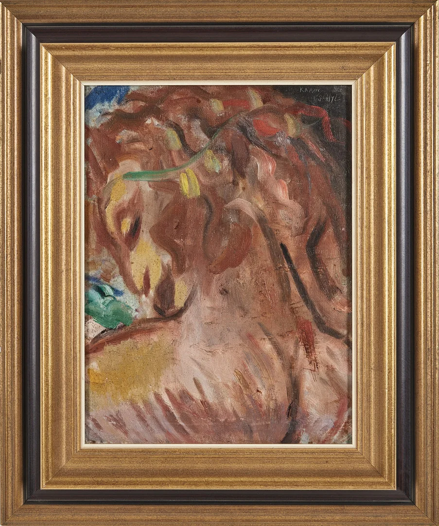 JULES SCHYL. Porträtt av kvinna, olja på duk, signerad Schyl. — Paintings — Stockholms Auktionsverk Magasin 5