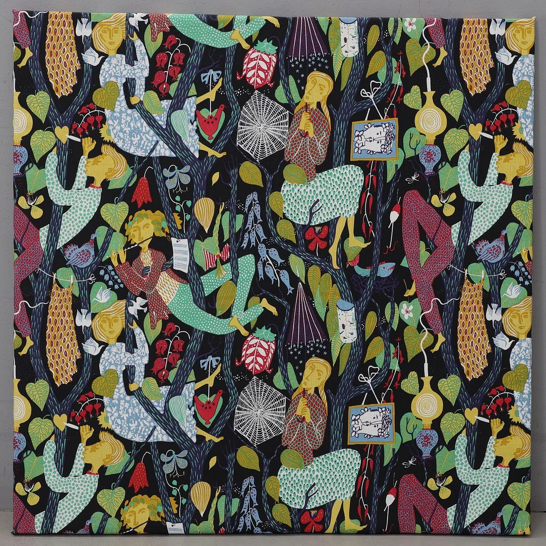 STIG LINDBERG. Textiltavla, "Melodi", 2000-tal. — Textiles — Växjö Auktionskammare