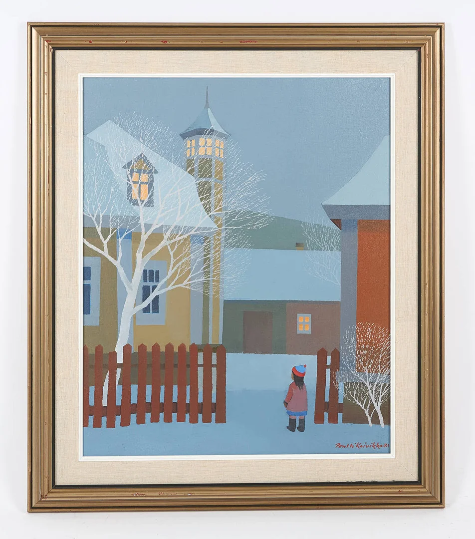 PENTTI KOIVIKKO. "Poetens torn", signerad samt daterad -81, olja på duk. — Paintings — Stockholms Auktionsverk Helsinki