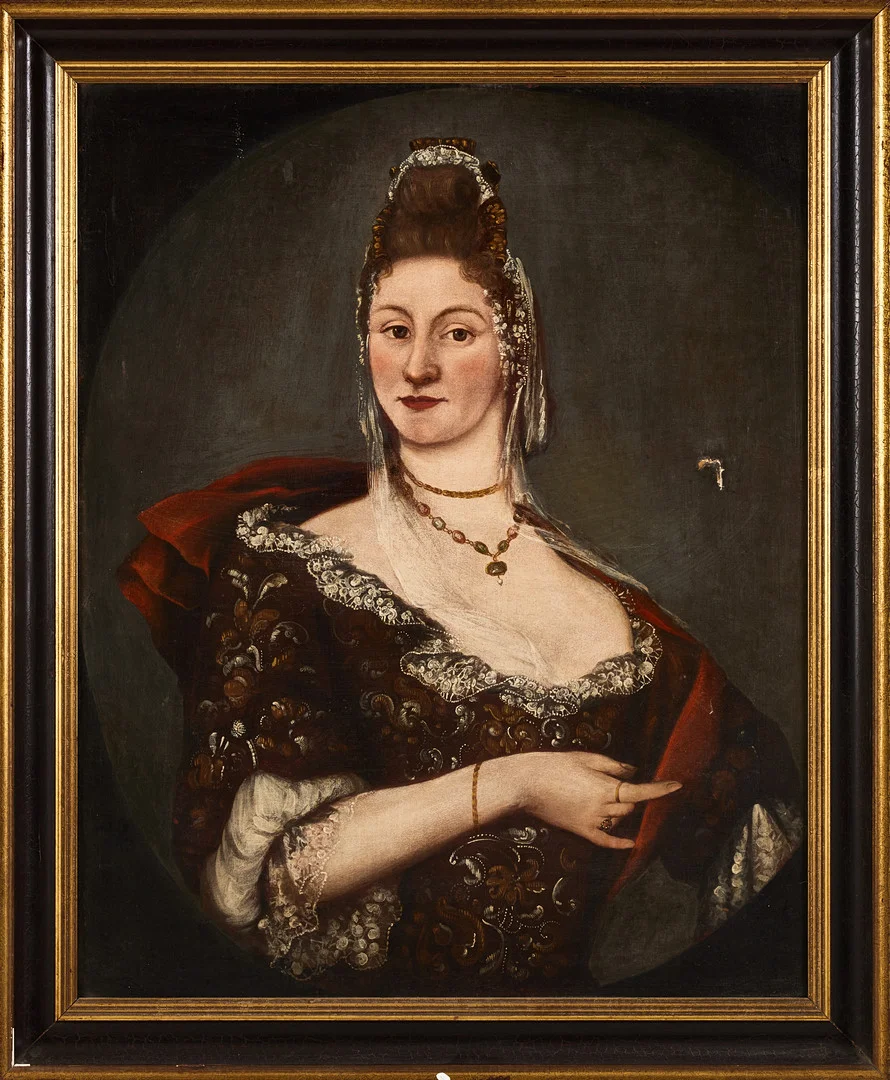 OKÄND KONSTNÄR, 17/1800-TAL. Porträtt av en adelsdam. — Paintings — Stockholms Auktionsverk Magasin 5