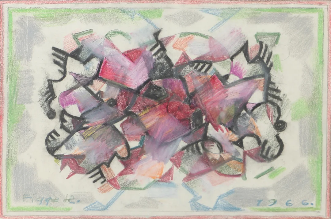 FIGGE HOLMGREN. Komposition, blandteknik, signerad Figge H. — Paintings — Helsingborgs Auktionskammare
