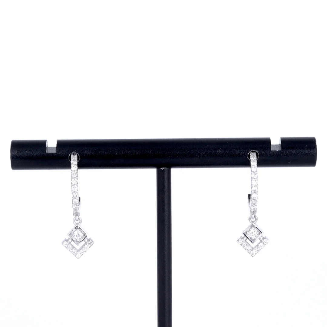 18CT DIAMOND HOOP EARRINGS. — Earrings — Chalkwell Auctions