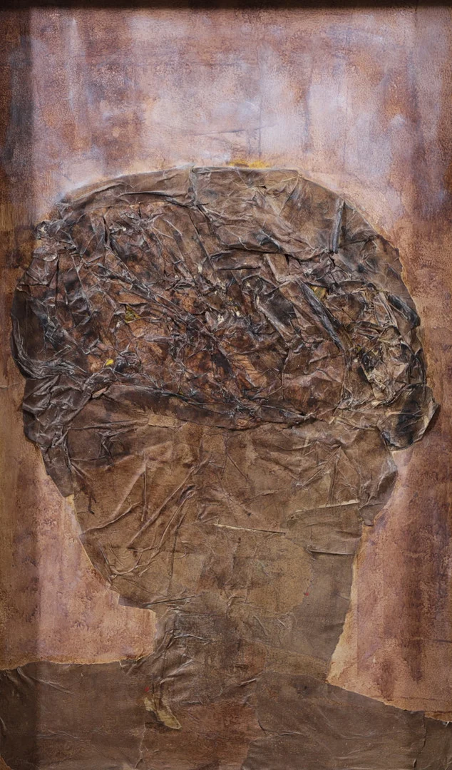 CHRISTIN OHLIN (1946-2025). Figurkomposition, blandteknik på pannå. — Paintings — Växjö Auktionskammare
