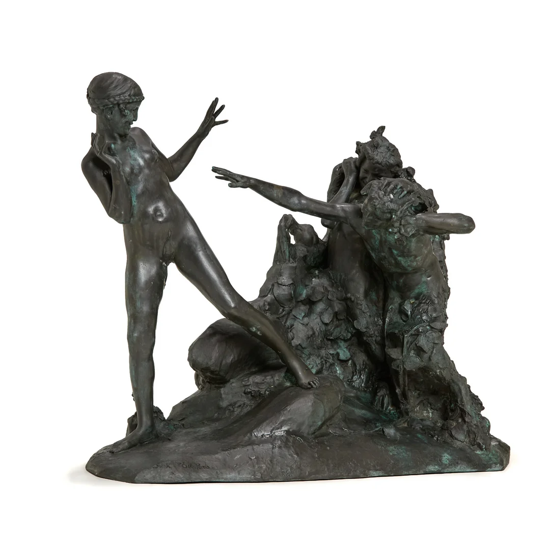 Pavot, Vendémiaire — To fauner som forfølger en nymfe — Kunst/Skulptur — Blomqvist