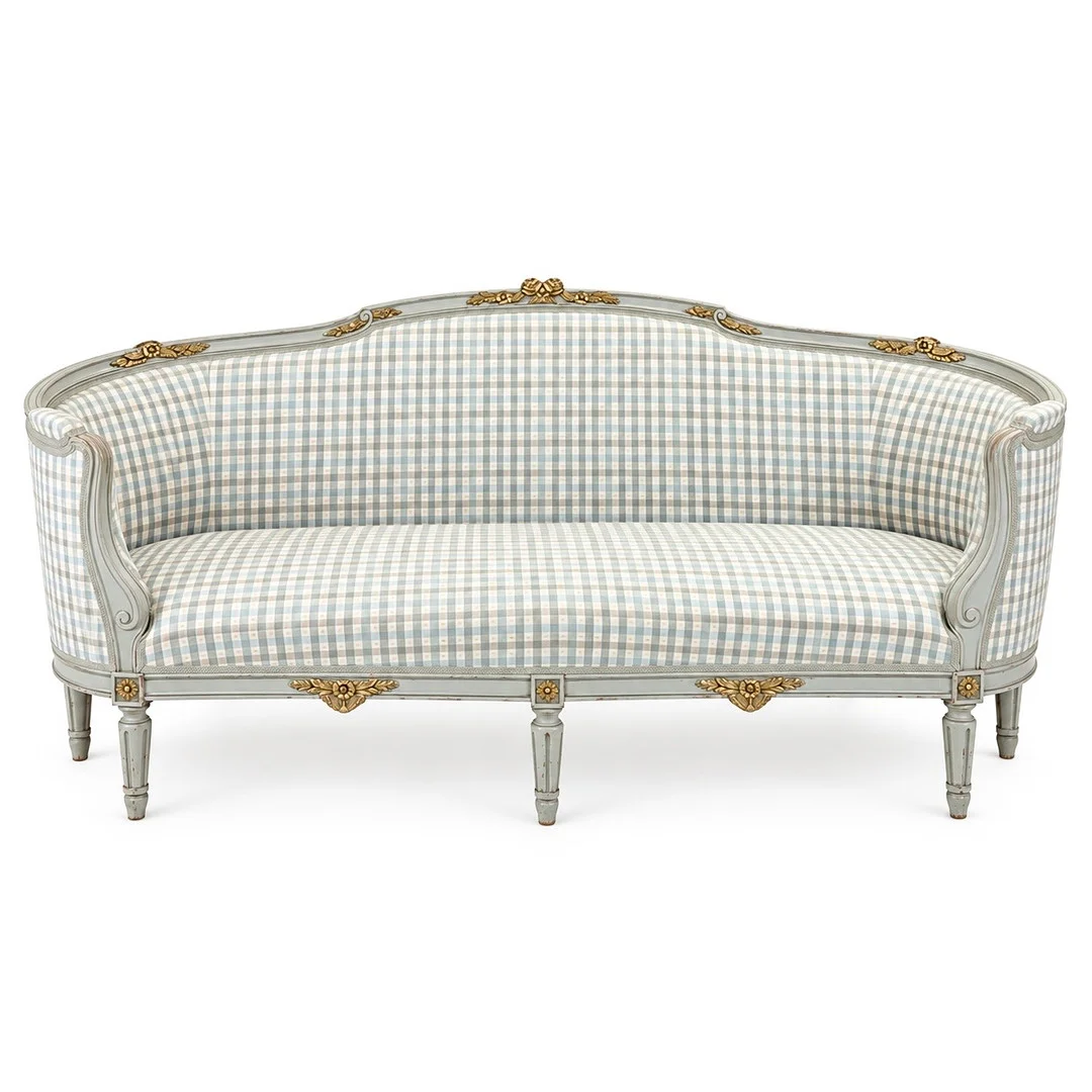SOFFA, baljmodell, gustaviansk-stil, 18/1900-tal. — Sofas & Seatings — Hälsinglands Auktionsverk
