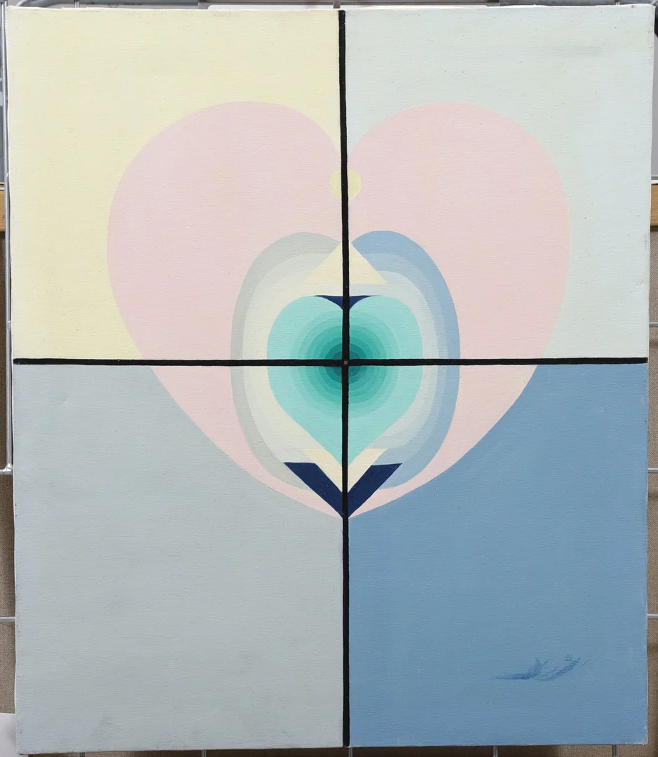 CHRISTIN OHLIN (1946-2025). "Dualitetens sviter", olja på duk, signerad och daterad -91. — Paintings — Växjö Auktionskammare
