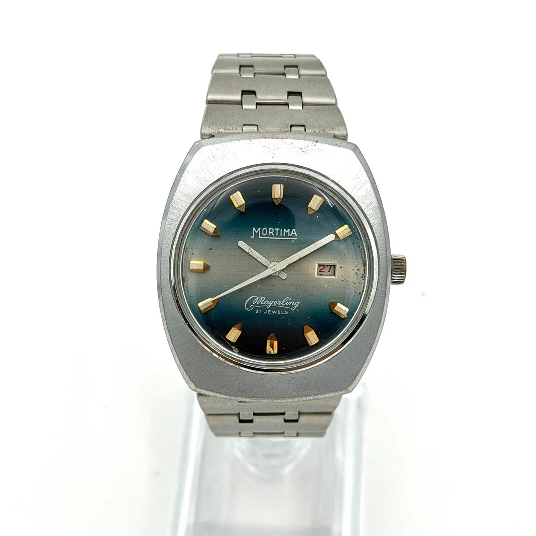MORTIMA Mayerling, armbandsur, 1970-tal, manuell, stål. — Wristwatches — Skandia Auktion