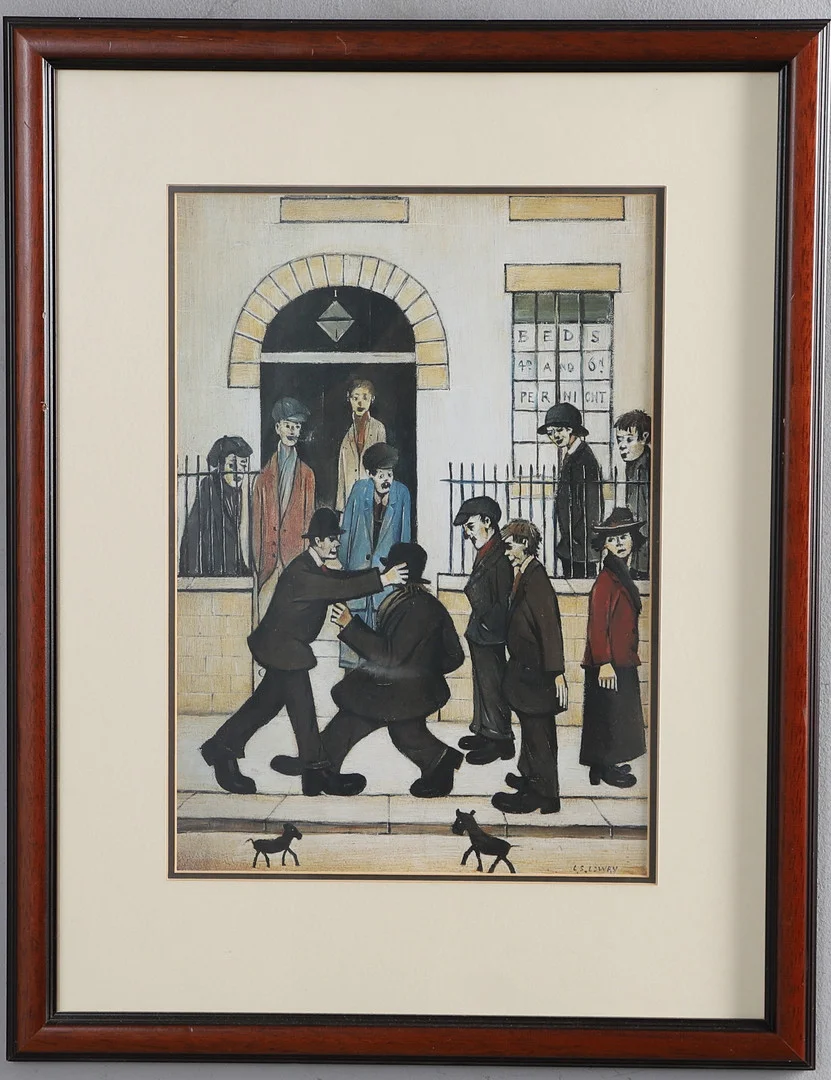 AFTER LAURENCE STEPHEN LOWRY (1887-1976). 'A FIGHT'. — Engravings & Prints — Lawrences Auctioneers