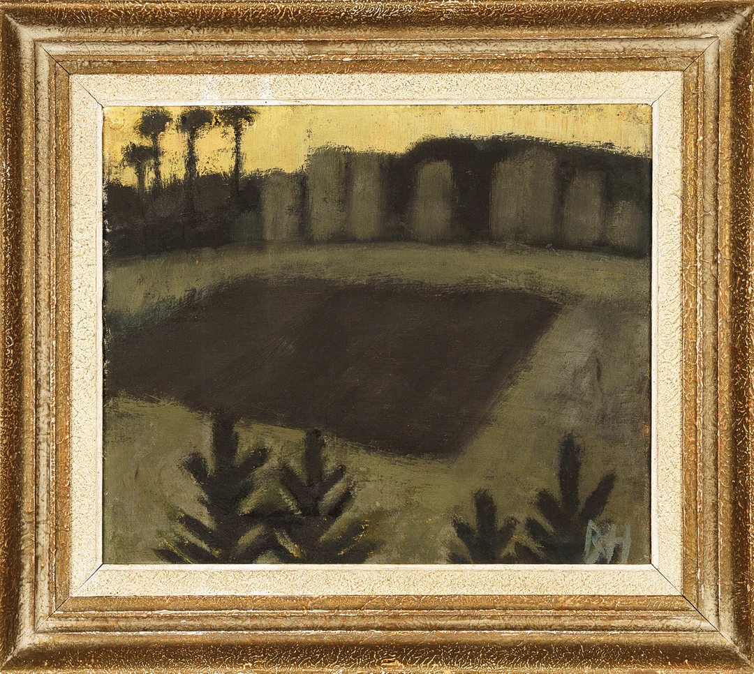 BERTA HANSSON. Olja på pannå, "Vårkväll", Signerad. — Paintings — Norrlands Auktionsverk