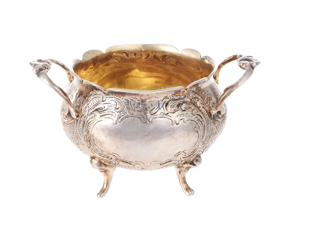 SOCKERSKÅL, silver, Gewe Silvervarufabriken Ab, Malmö år 1964, höjd 5 cm, vikt ca 140,2 g. — Silver/Skål — Kaplans