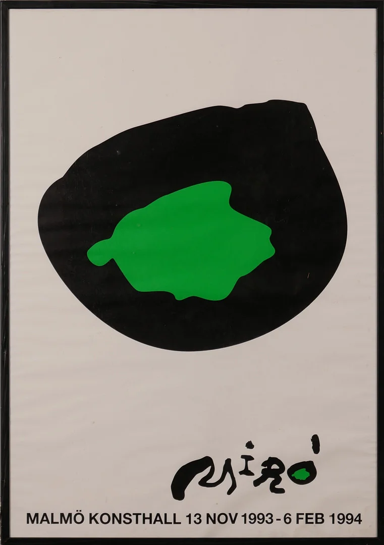 JOAN MIRÓ. EFTER. Konstaffisch , grafiskt tryck, Malmö konsthall 1994. — Engravings & Prints — Auktionsfirma Kenneth Svensson i Kalmar