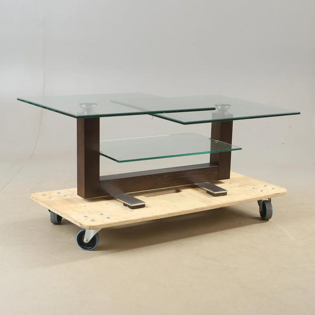 SOFFBORD, glas och metall, 1900-talets andra hälft. — Coffee Tables — Helsingborgs Auktionskammare