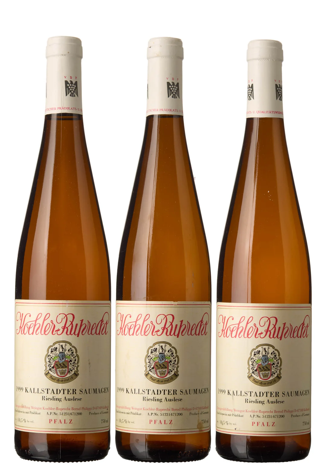 3 x Kallstadter Saumagen Riesling Auslese 1999, Koehler-Ruprecht — 3 x Kallstadter Saumagen Riesling Auslese 1999, Koehler-Ruprecht — Vin/Vin — Blomqvist