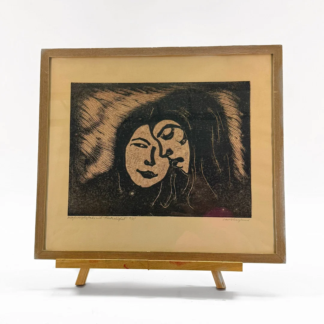 CARL B BERGLUND. LITTOGRAFI - "Förtrolighet" numrerad 6/95. — Engravings & Prints — TOKA Auktionshus