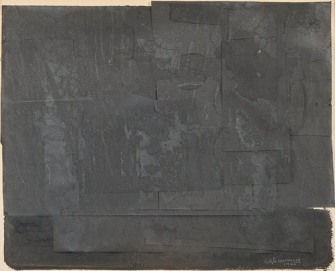 GÖSTA WALLMARK. Collage, signerad 1965. — Other — Metropol Auktioner