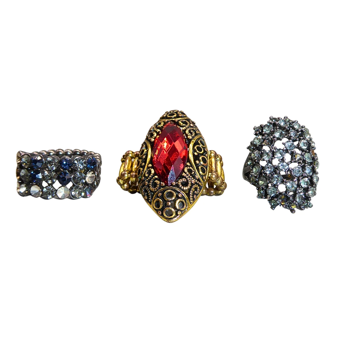 KONVOLUT MODESCHMUCKRINGE, 3 STÜCKE. — Rings — Auktionshaus Stuber's Hammerschlag
