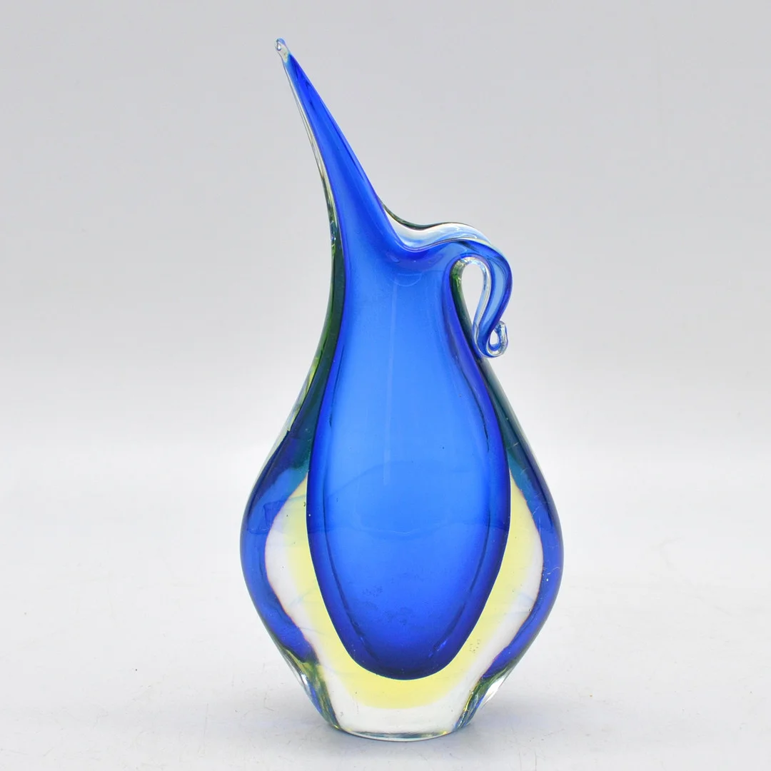 FLAVIO POLI. MURANO DESIGNERVASE, STUDIOGLAS, SOMMERSO, ITALIEN, UM 1950. — Art glass — Kunst- und Auktionshaus Kleinhenz