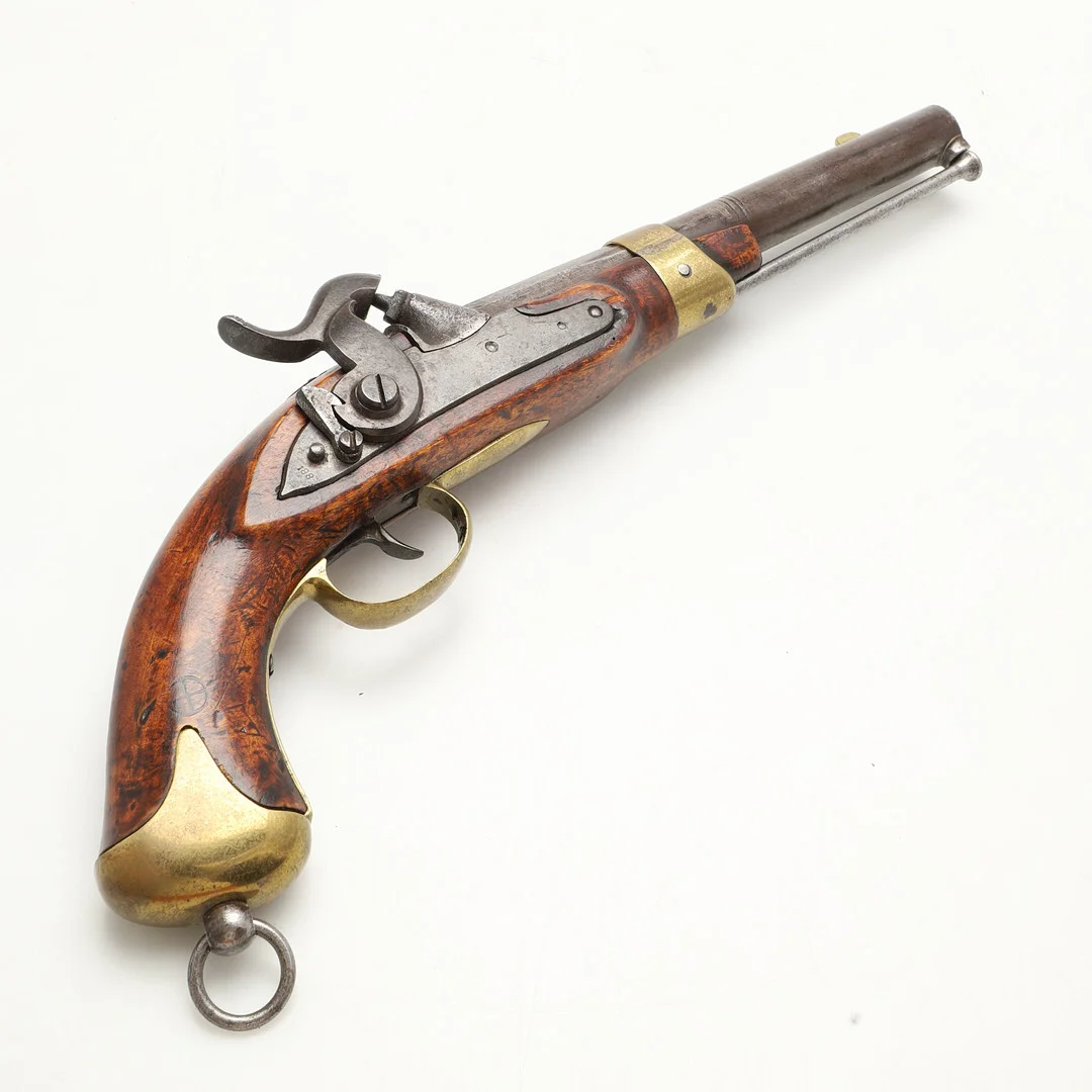 SLAGLÅSPISTOL, svensk, modell m/1845 för flottan, förändringsmodell av m/1704. — Guns & Rifles — Crafoord Auktioner Malmö