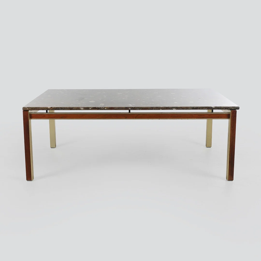BENDIXEN DESIGN. Sofabord palisander og aluminium med plade med fossiler, 1970'erne. — Coffee Tables — Bidstrup Auktioner