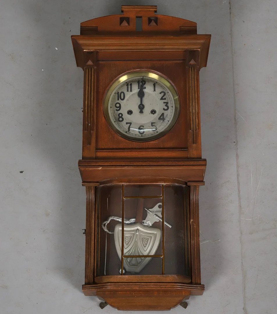 VÄGGUR. "Gloria", Gustav Becker Silesia, jugend, tidigt 1900-tal. — Wall Clocks — Örebro Stadsauktioner